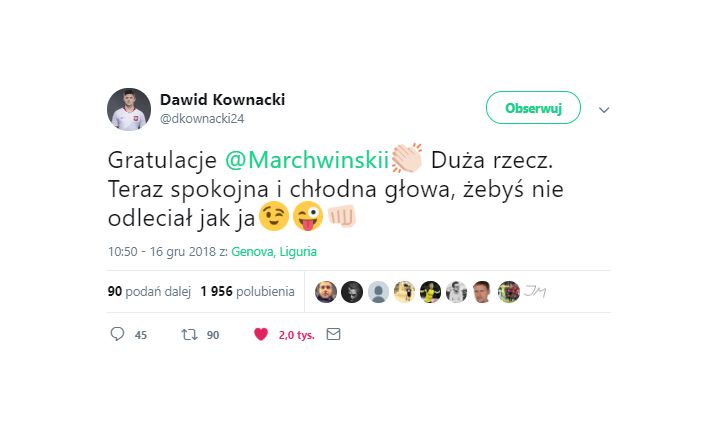 Wpis Kownackiego po golu 16-letniego piłkarza Lecha... :D